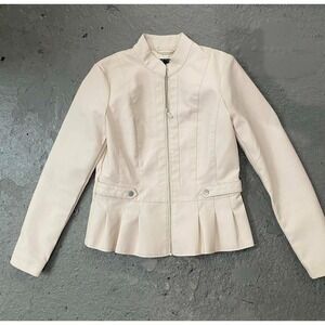 Baccini Faux Leather Jacket Womens Petite Small